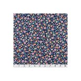 Fabric Creations, Navy Blue with Small Peach and Pink Flowers